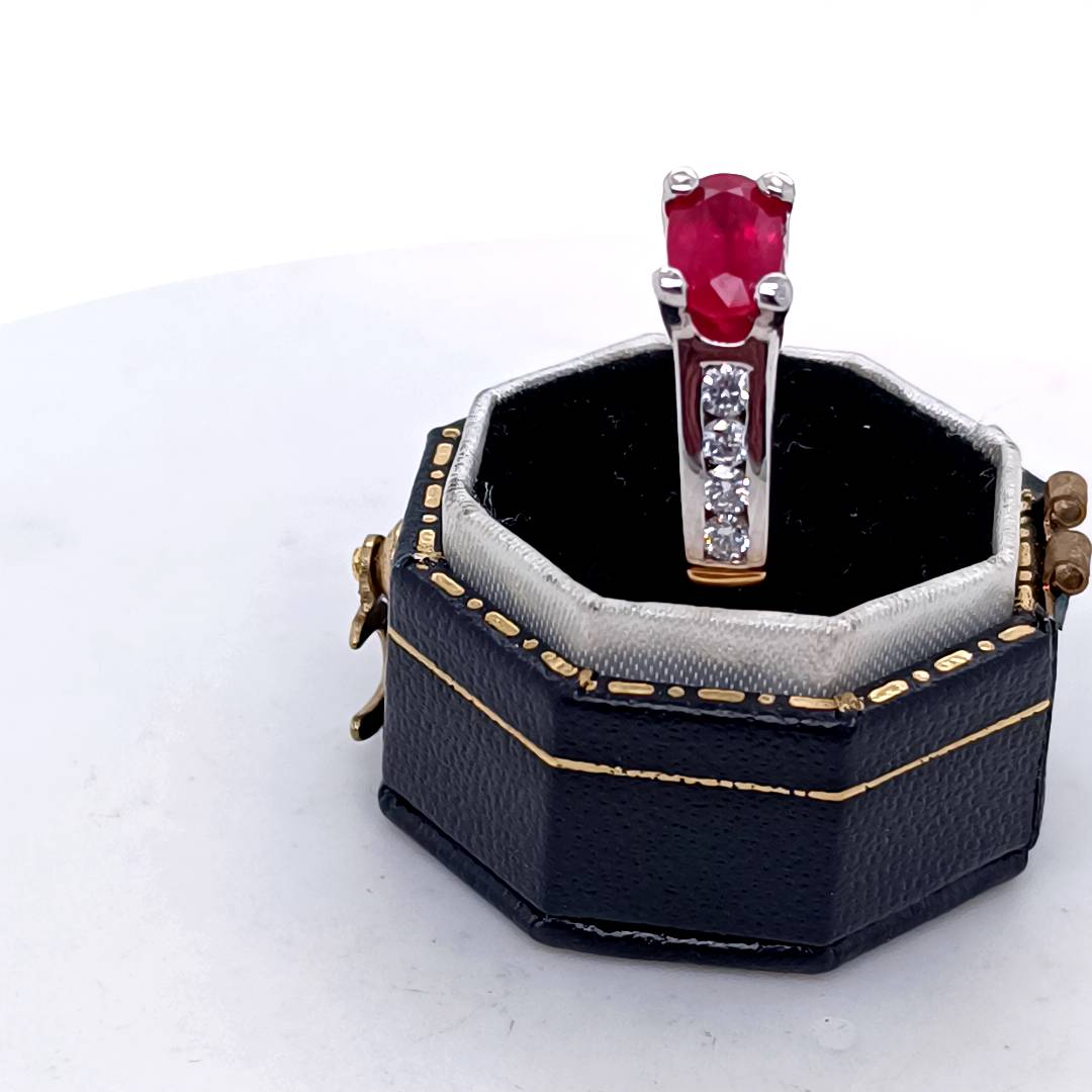 Ruby and Diamonds Gold Ring