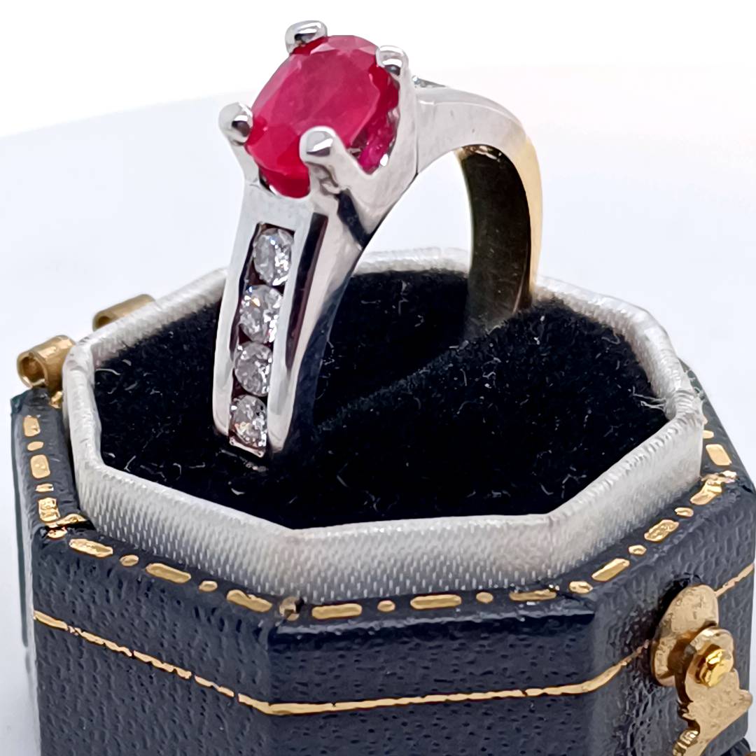 Ruby and Diamonds Gold Ring