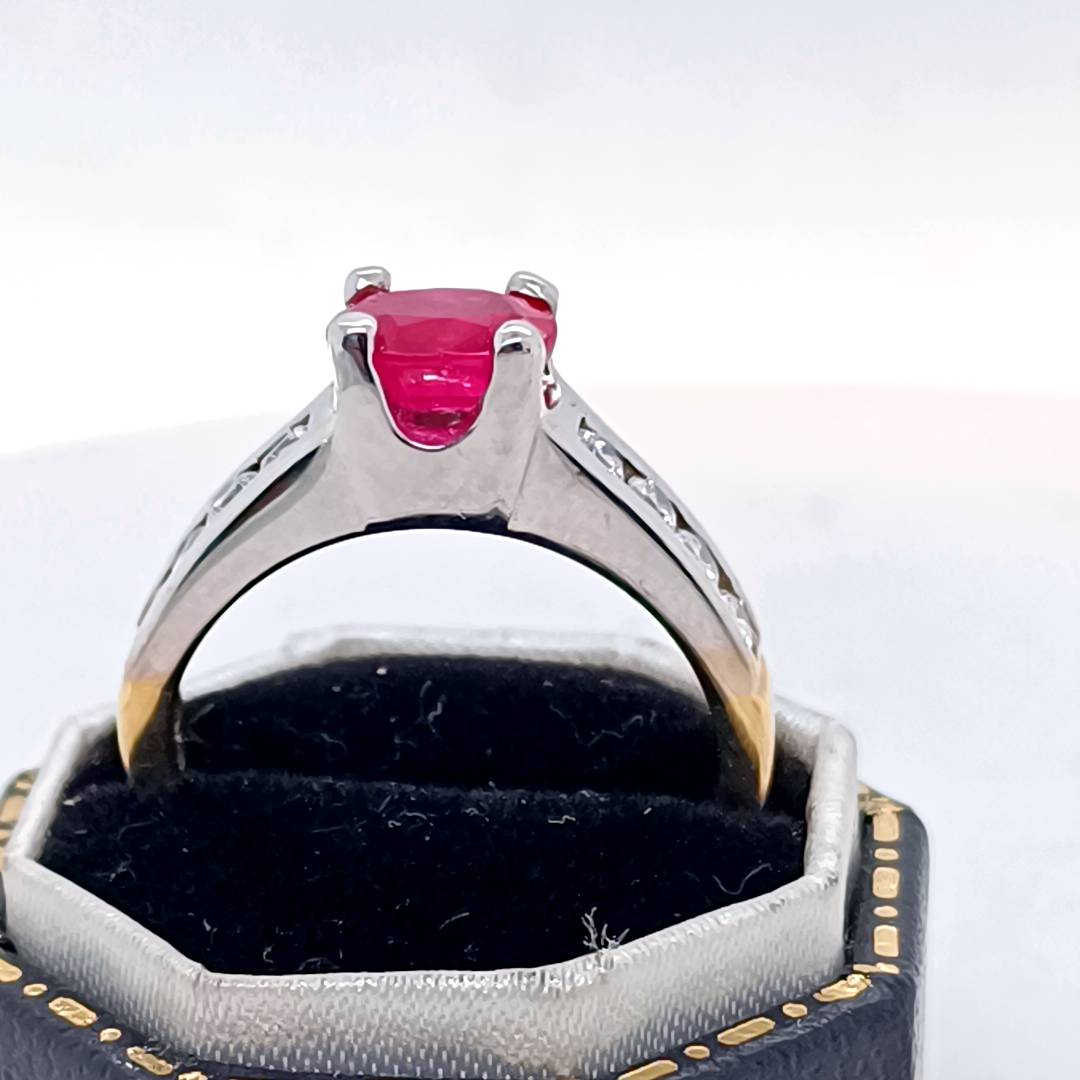 Ruby and Diamonds Gold Ring