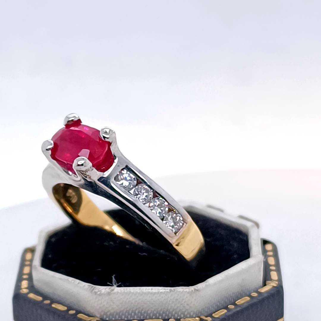 Ruby and Diamonds Gold Ring