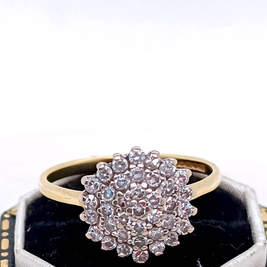 Diamond Cluster Daisy Gold Ring