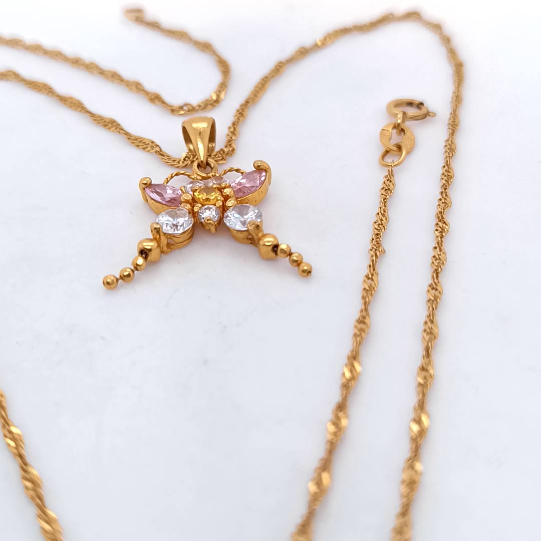 21/22k Gold Butterfly Necklace