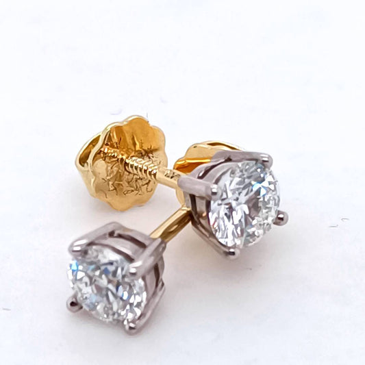 Diamond Stud Earrings, 1 carat Diamond