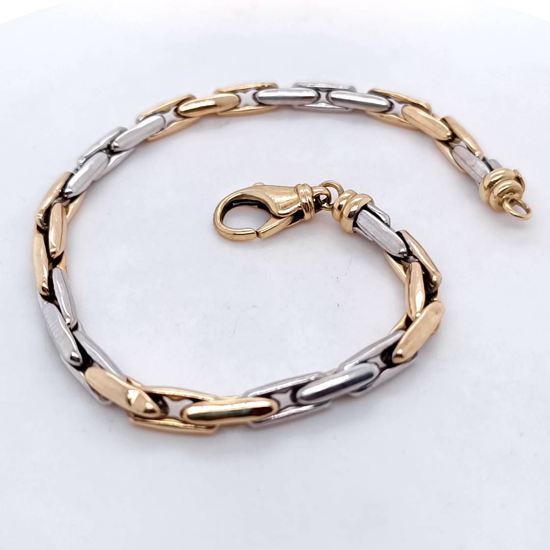 Italian White & Yellow Gold Bracelet
