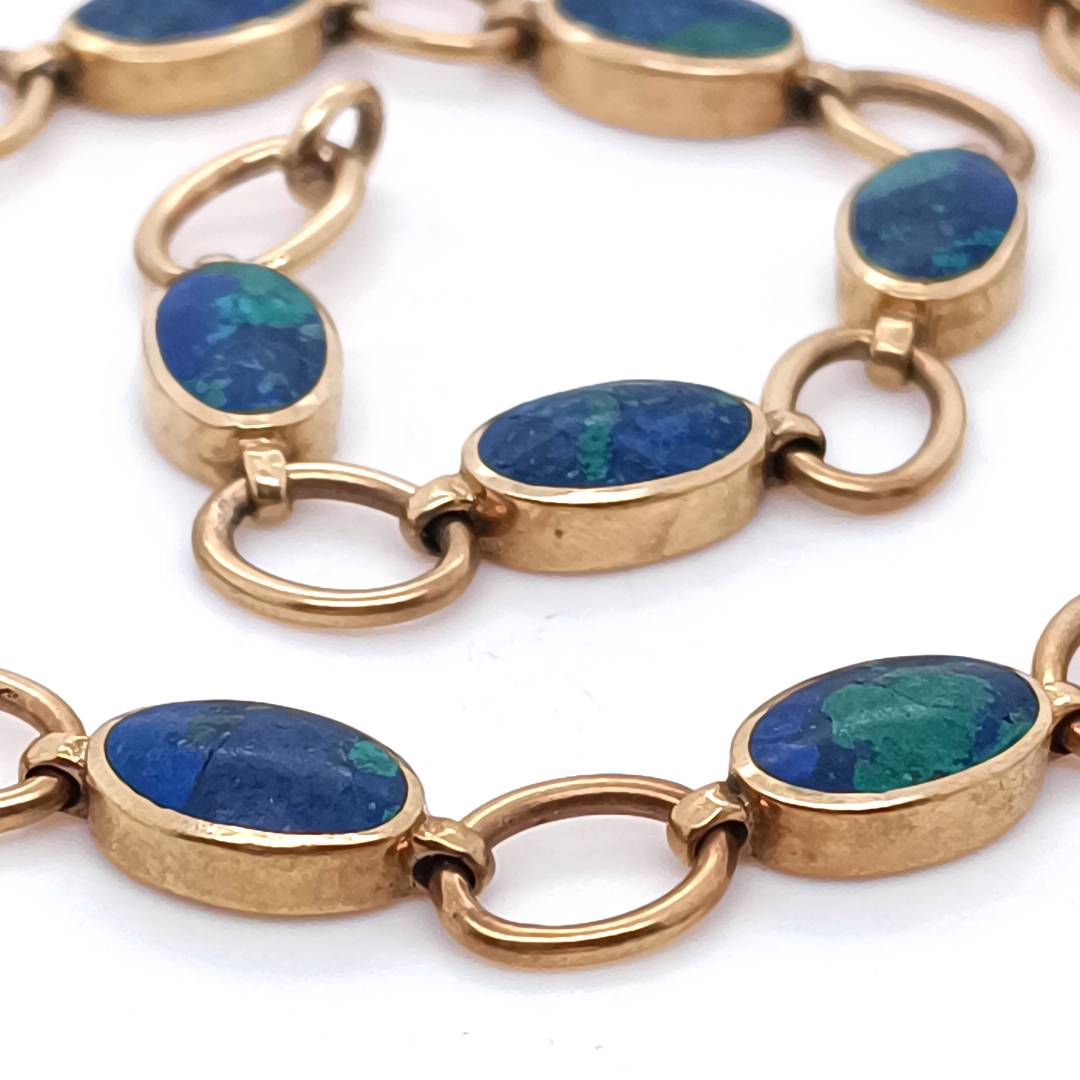 Azurite & Gold Vintage Necklace