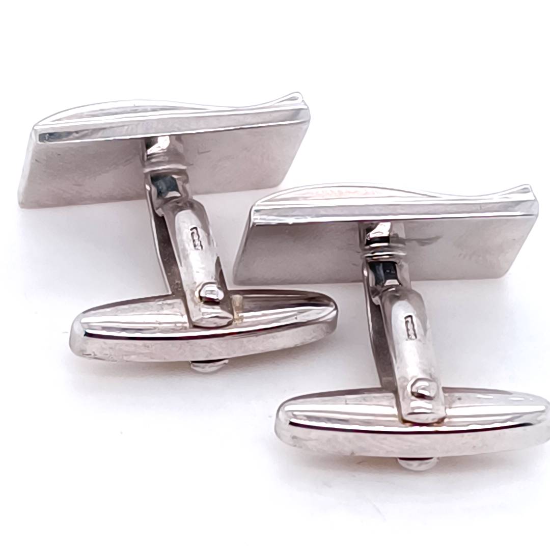Vintage Sterling Silver Cufflinks with Cubic Zirconias