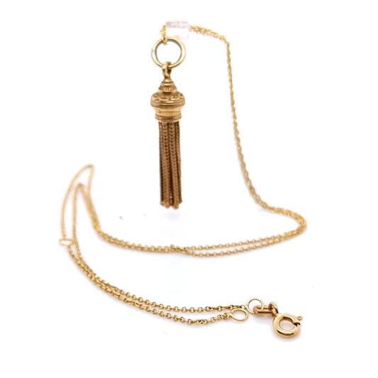 Tesel Pendant and Chain Necklace, 9k Gold