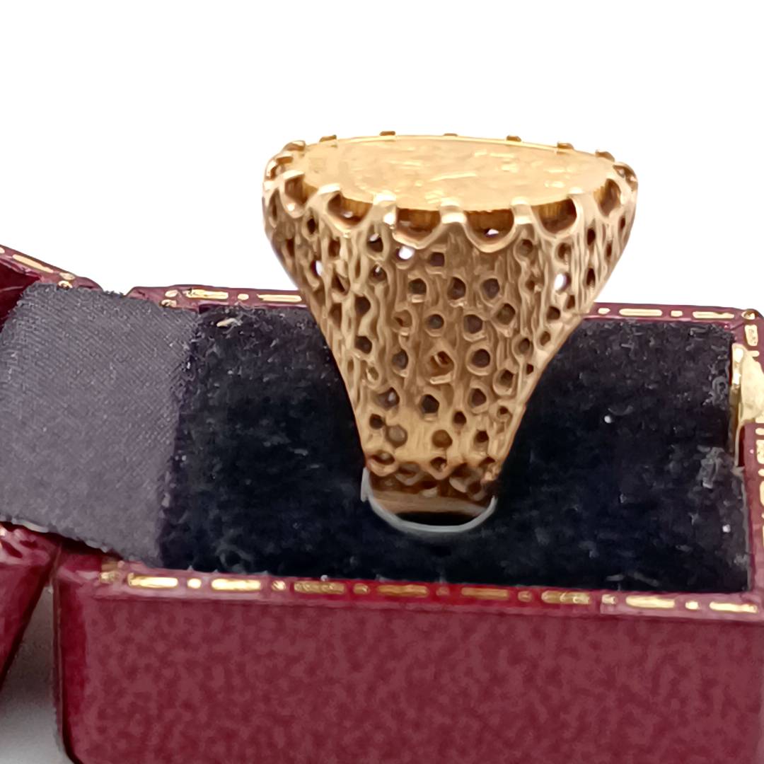 Half Gold Sovereign 1912 Ring