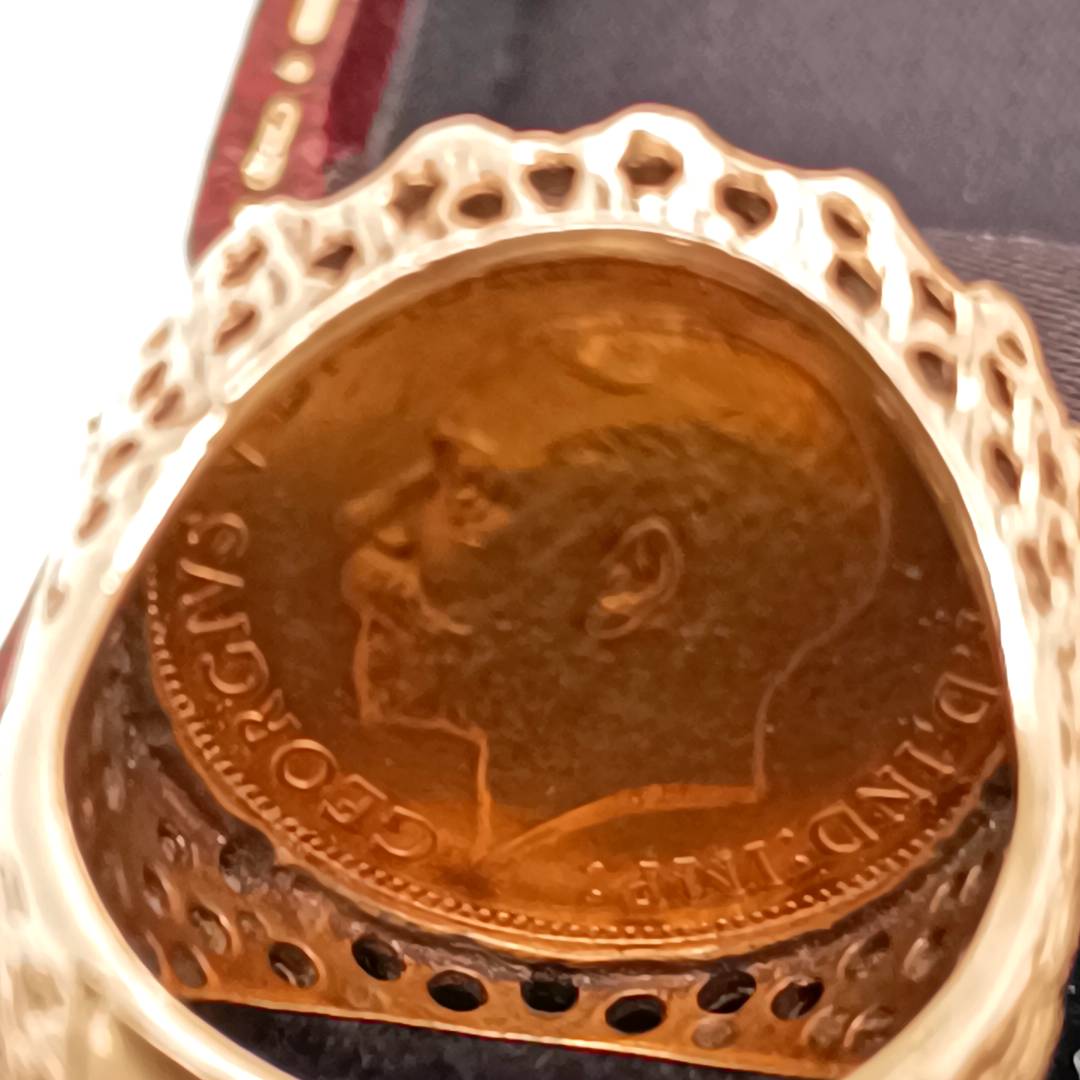Half Gold Sovereign 1912 Ring