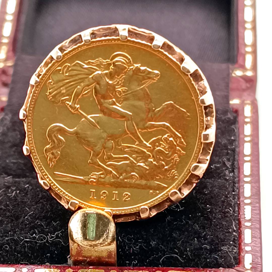 Half Gold Sovereign 1912 Ring