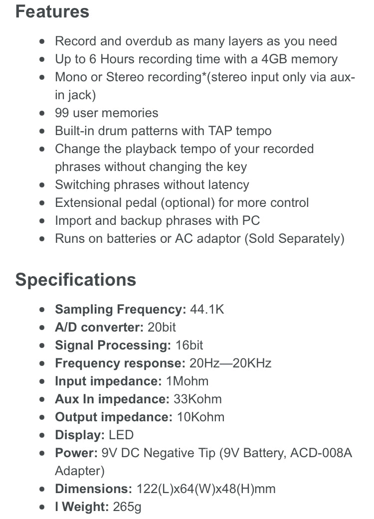 Nux loop core pedal