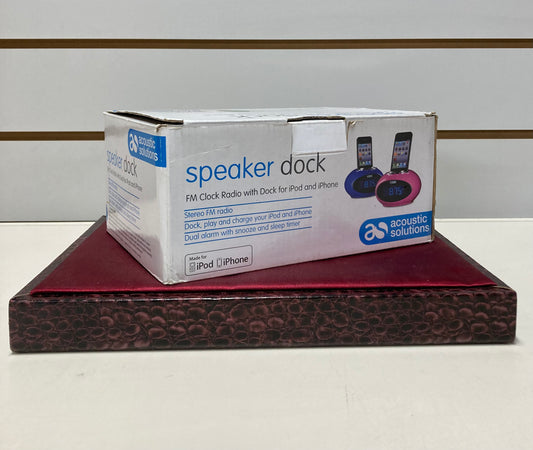Acoustic Solutions Speaker Dock FM Clock Radio with Dock for iPod and iPhone