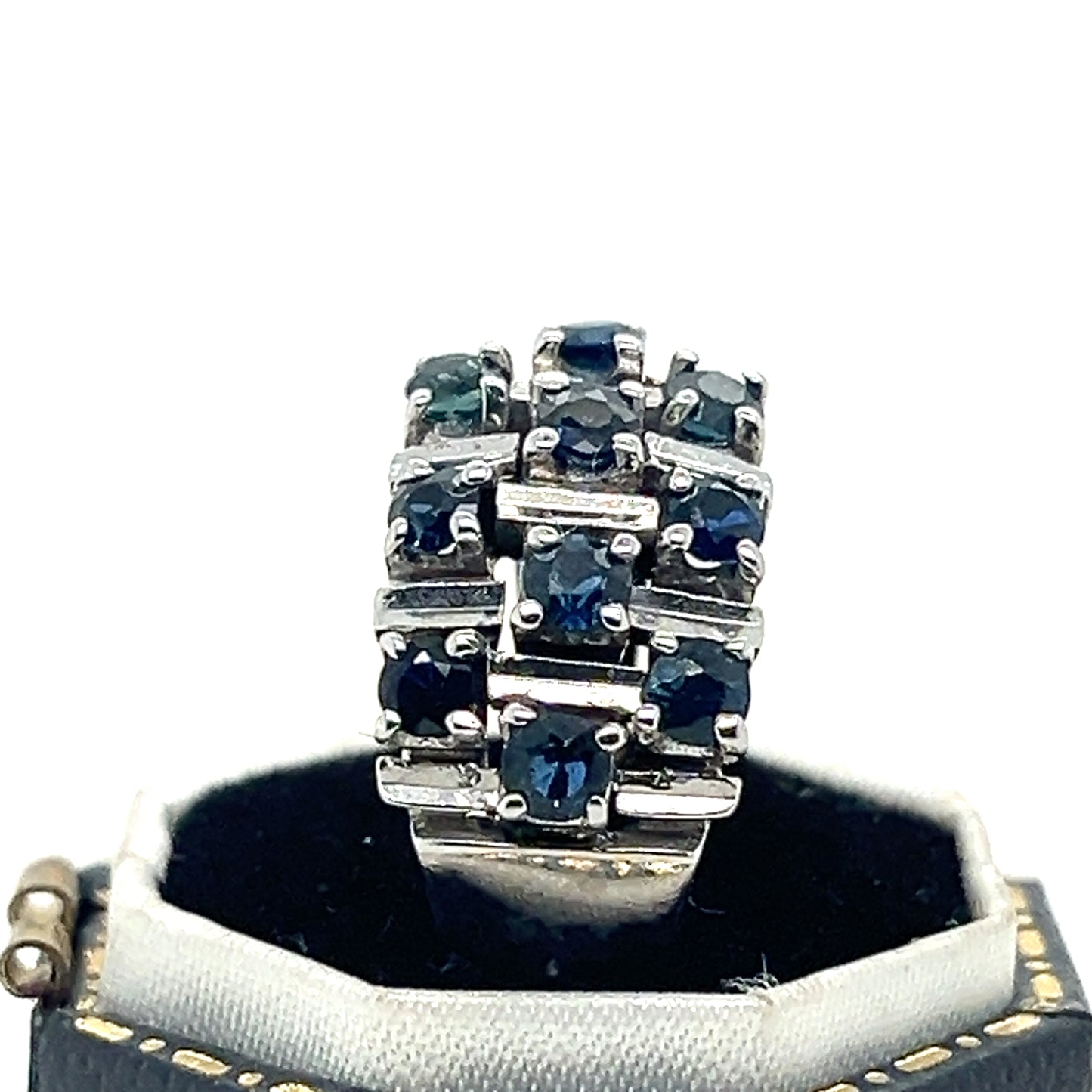 Blue Sapphire and Diamond Ring