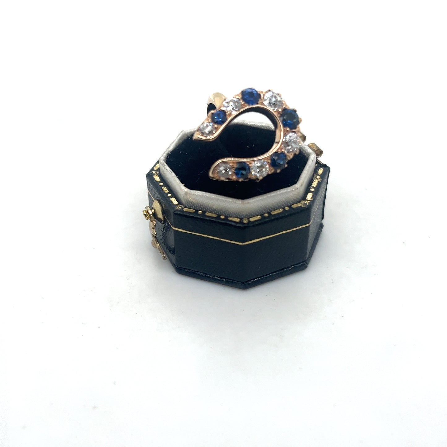 Sapphire and Diamond Horseshoe Ring, 18k Gold