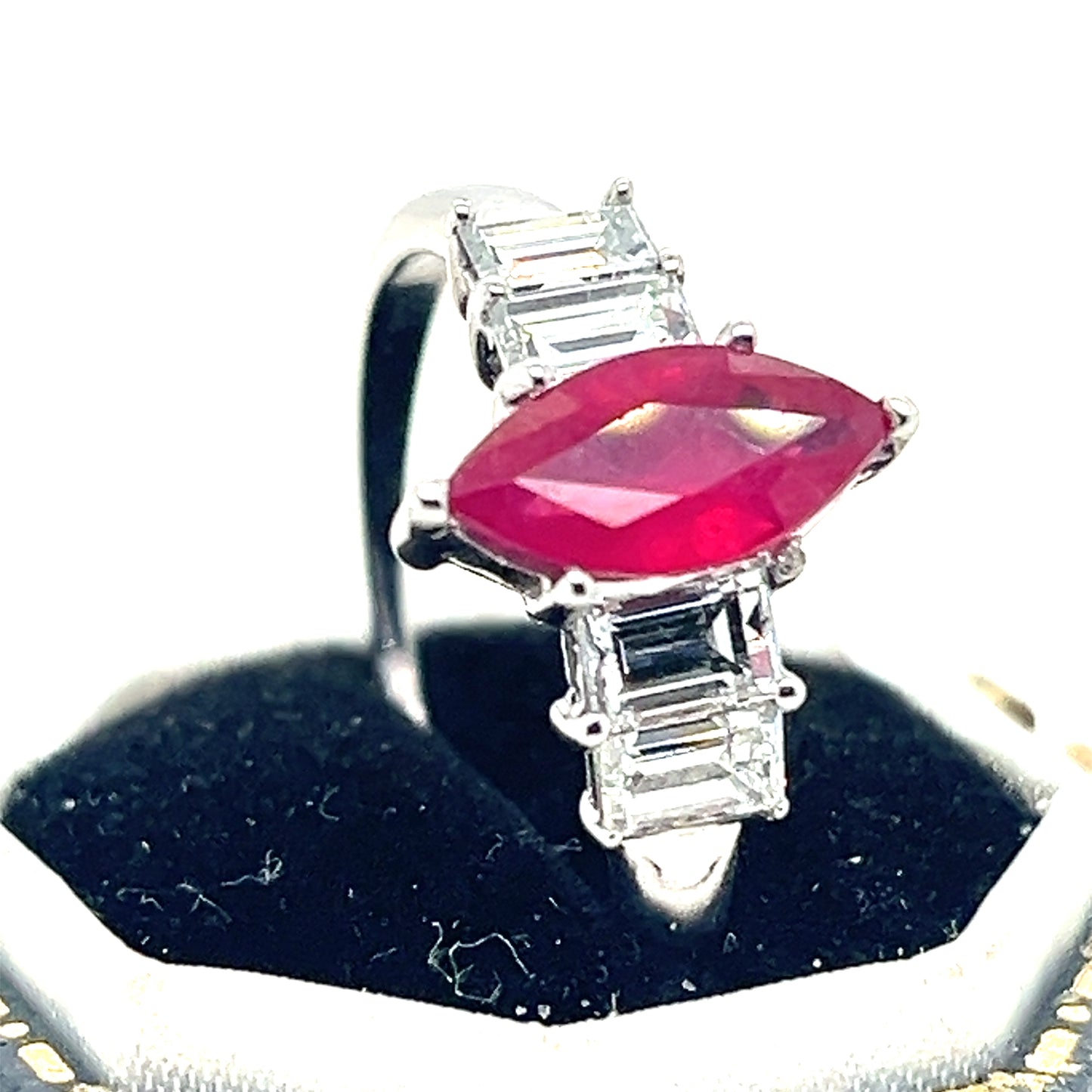 Ruby and Diamond White Gold Ring