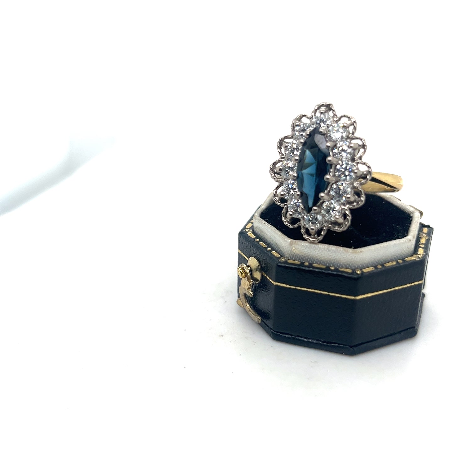 Blue Sapphire and Diamond Ring