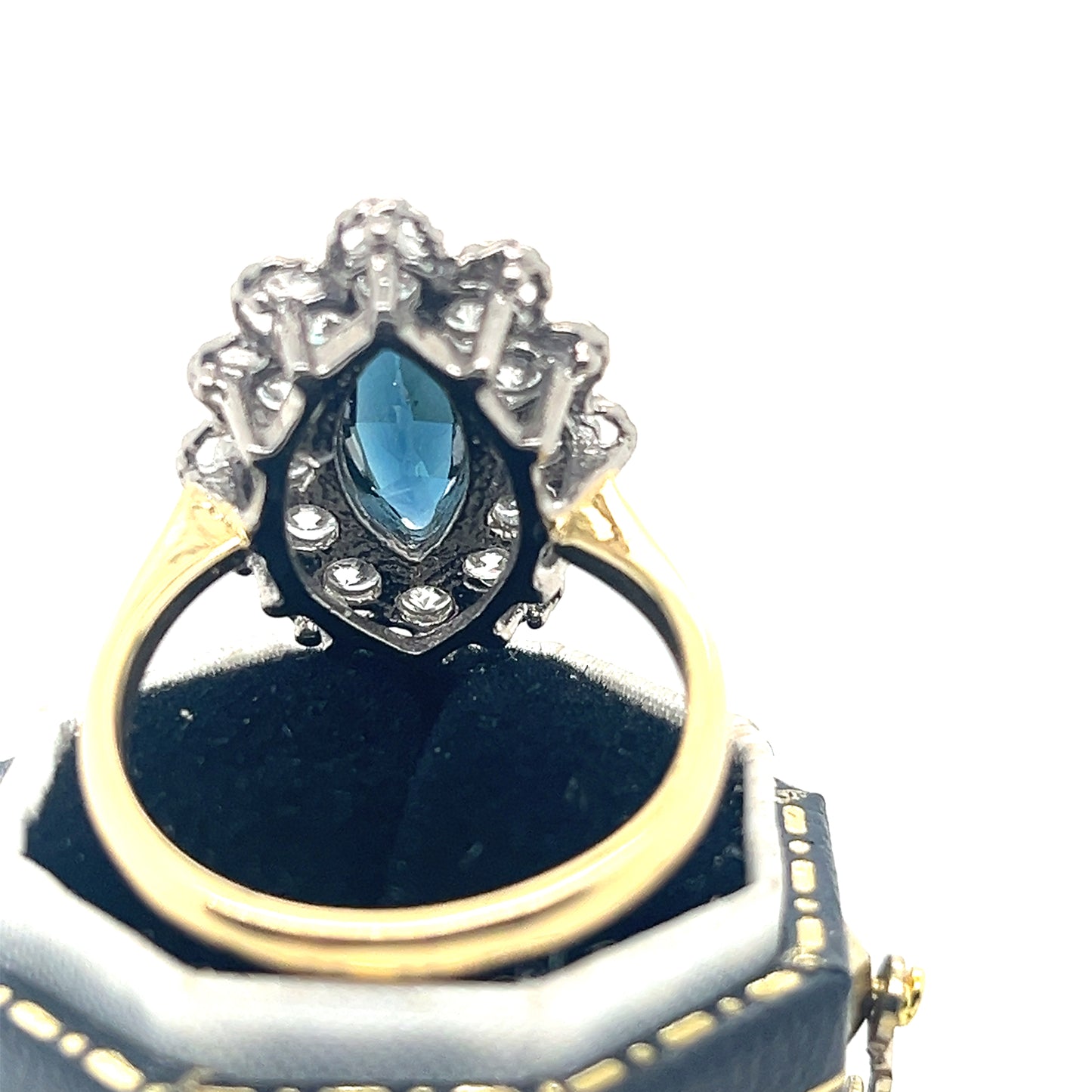 Blue Sapphire and Diamond Ring