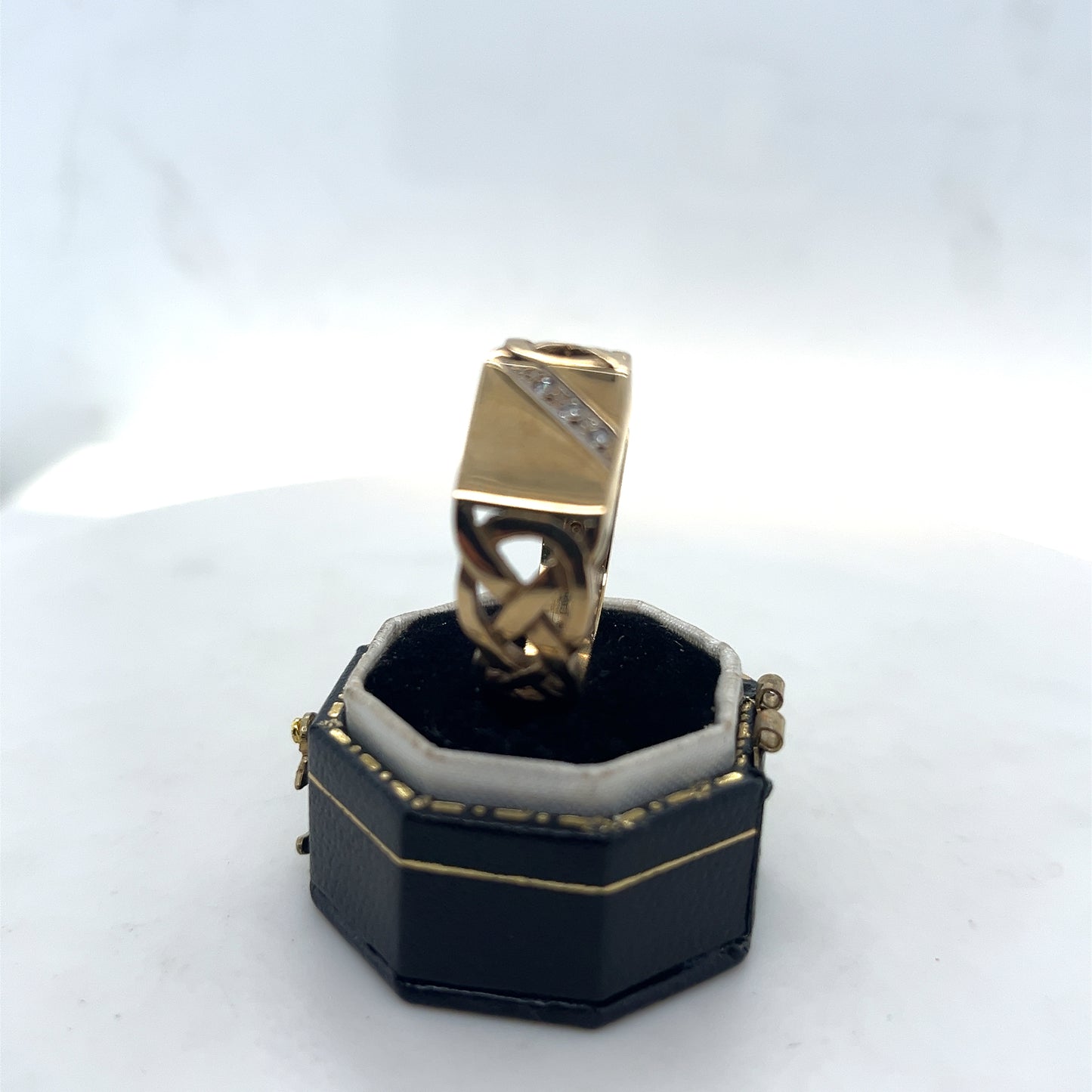 Gold and Diamond Signet Ring