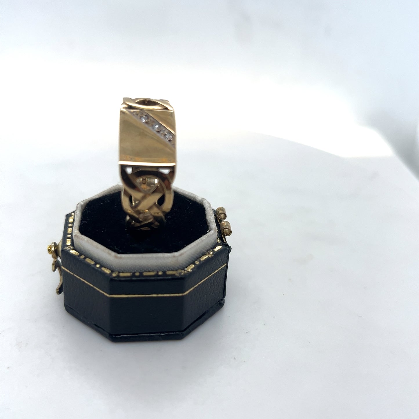 Gold and Diamond Signet Ring