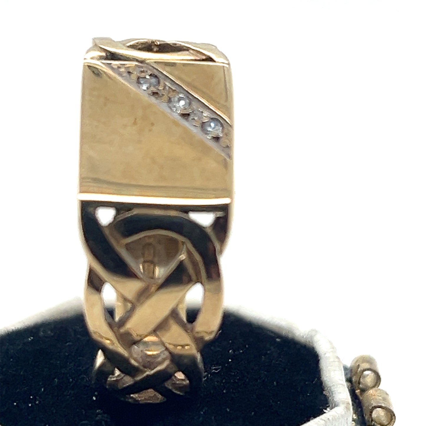 Gold and Diamond Signet Ring