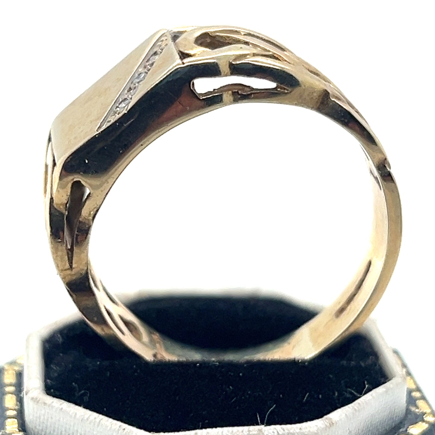 Gold and Diamond Signet Ring