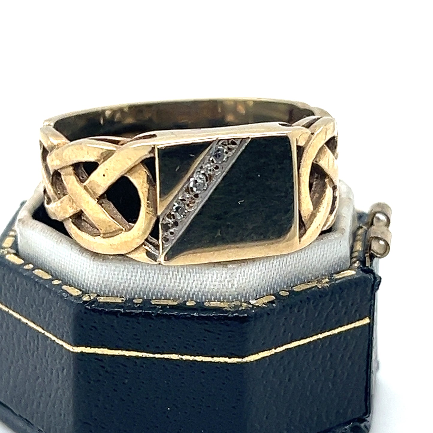 Gold and Diamond Signet Ring