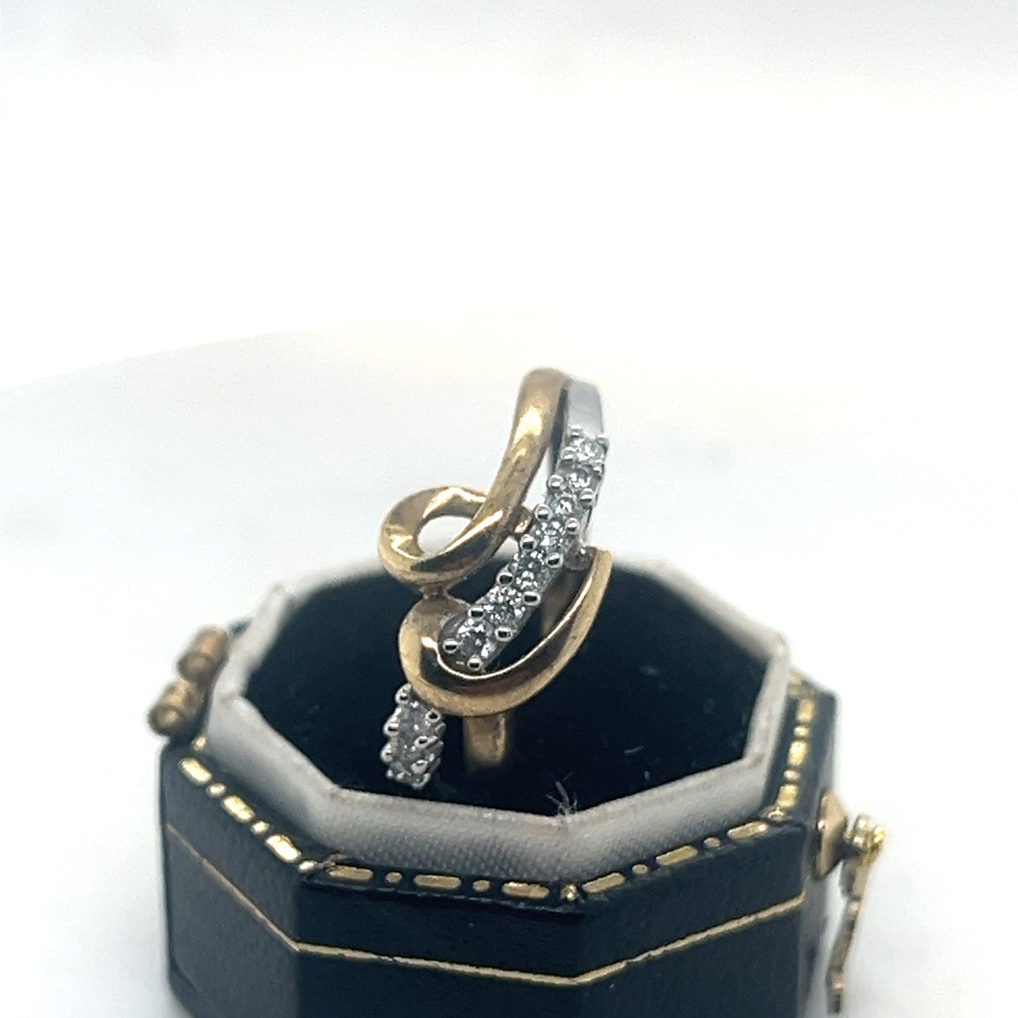 Gold and Diamond Heart Ring