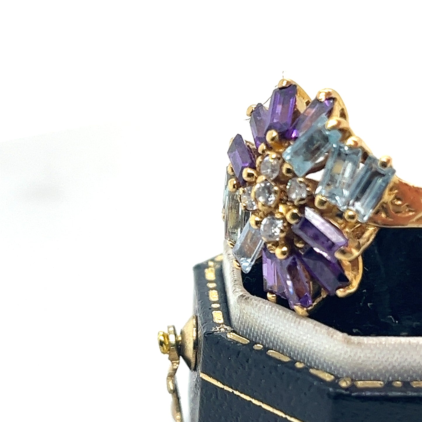 Amethyst, Sapphire and 18 k Gold Ring
