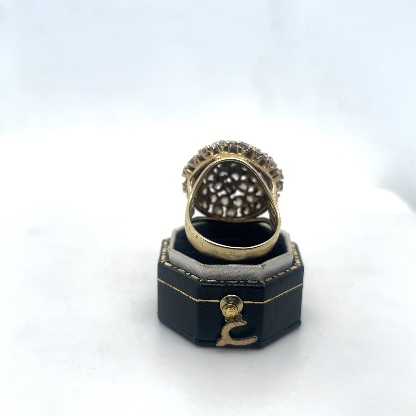 Zirconias Cluster and 9k Gold Ring