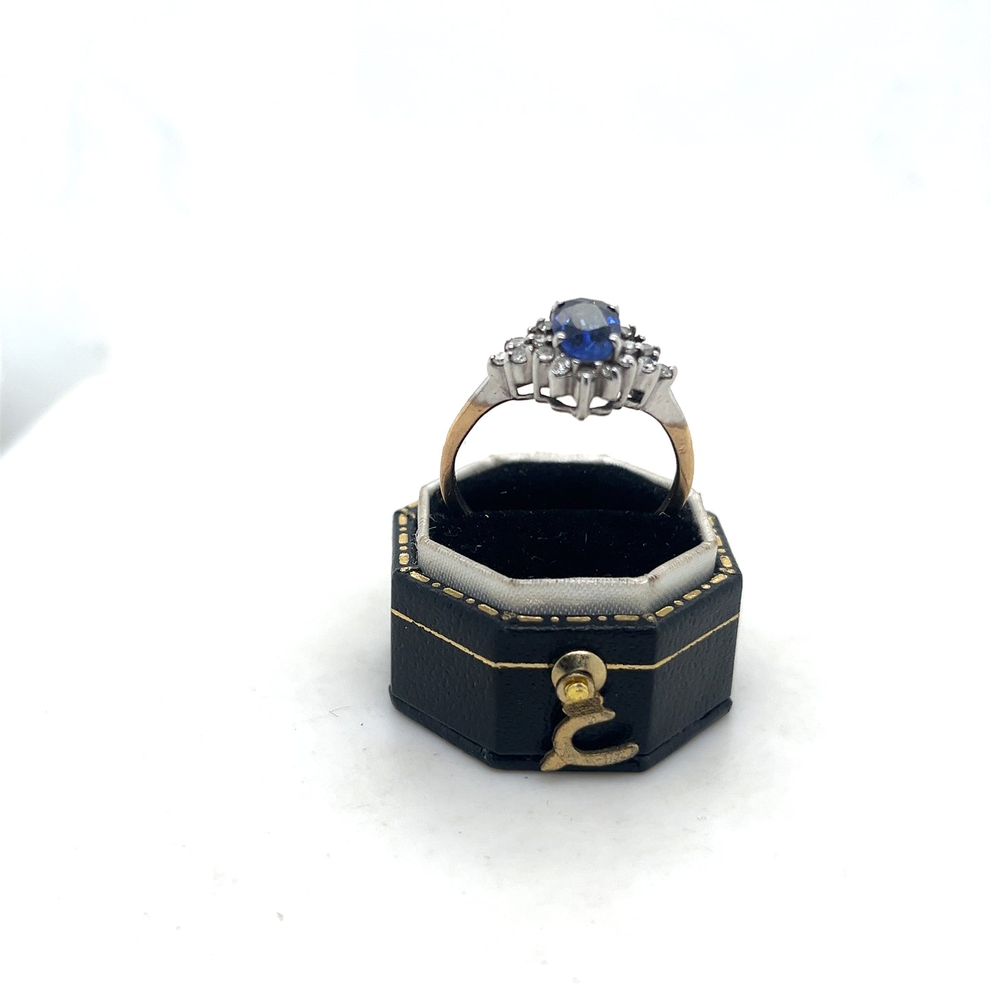 Blue Sapphire and Diamond Ring