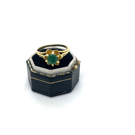 Emerald Flower Gold Ring