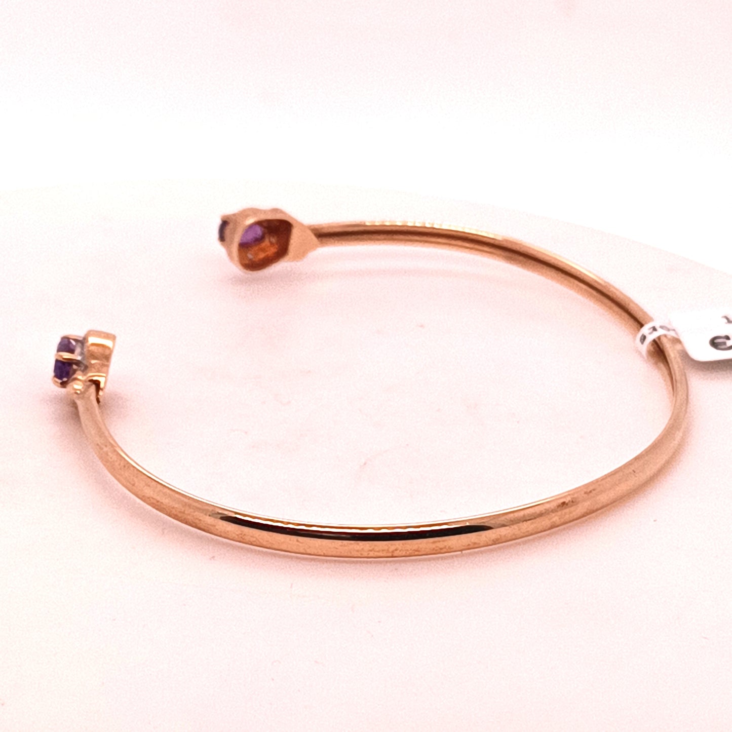 Vintage 9k Yellow Gold & Amethyst Bangle