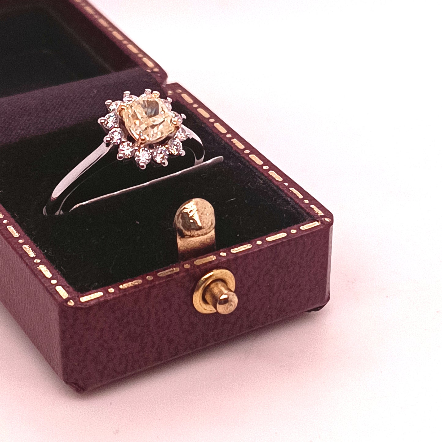 Champagne Diamond & Diamond, 18k Gold Ring