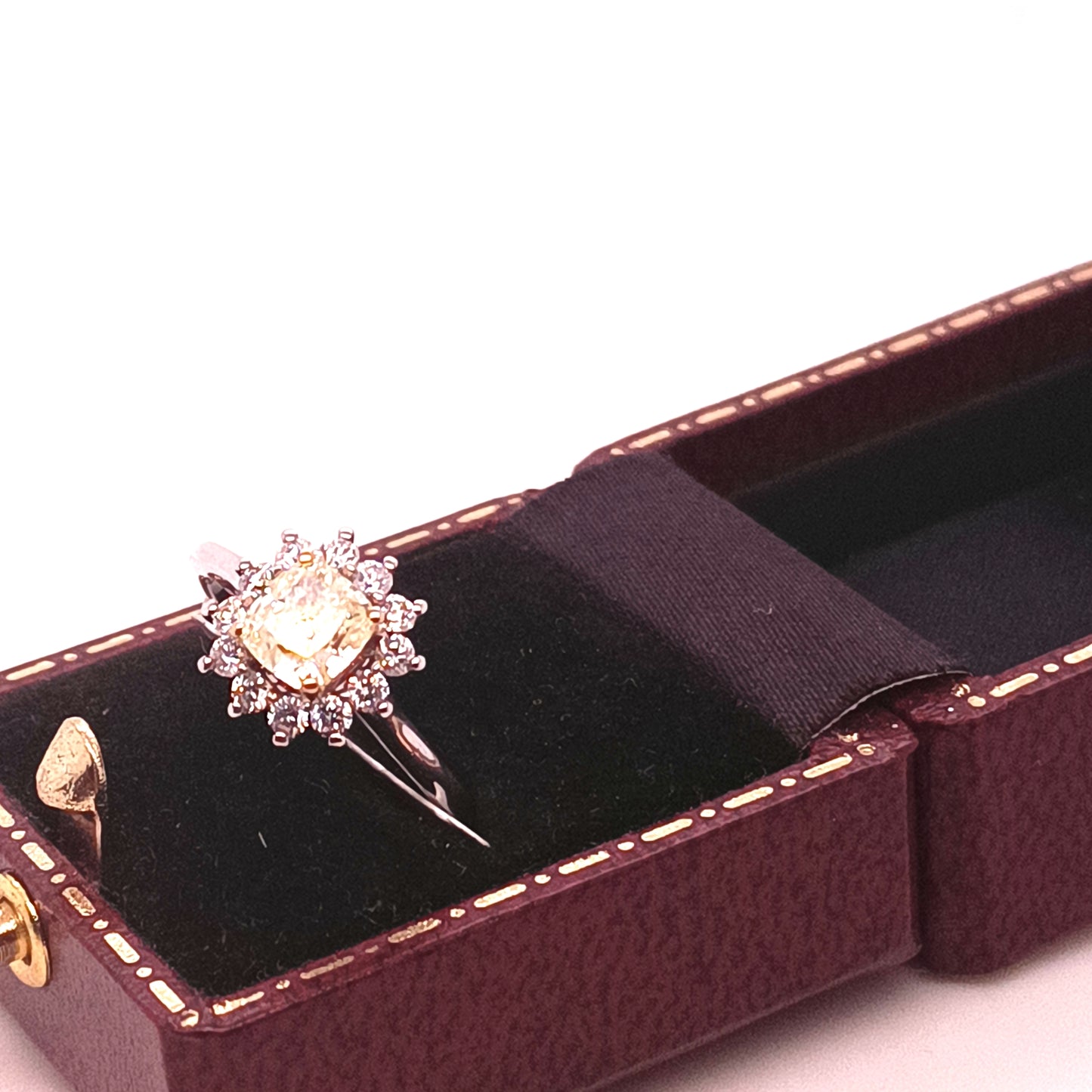 Champagne Diamond & Diamond, 18k Gold Ring