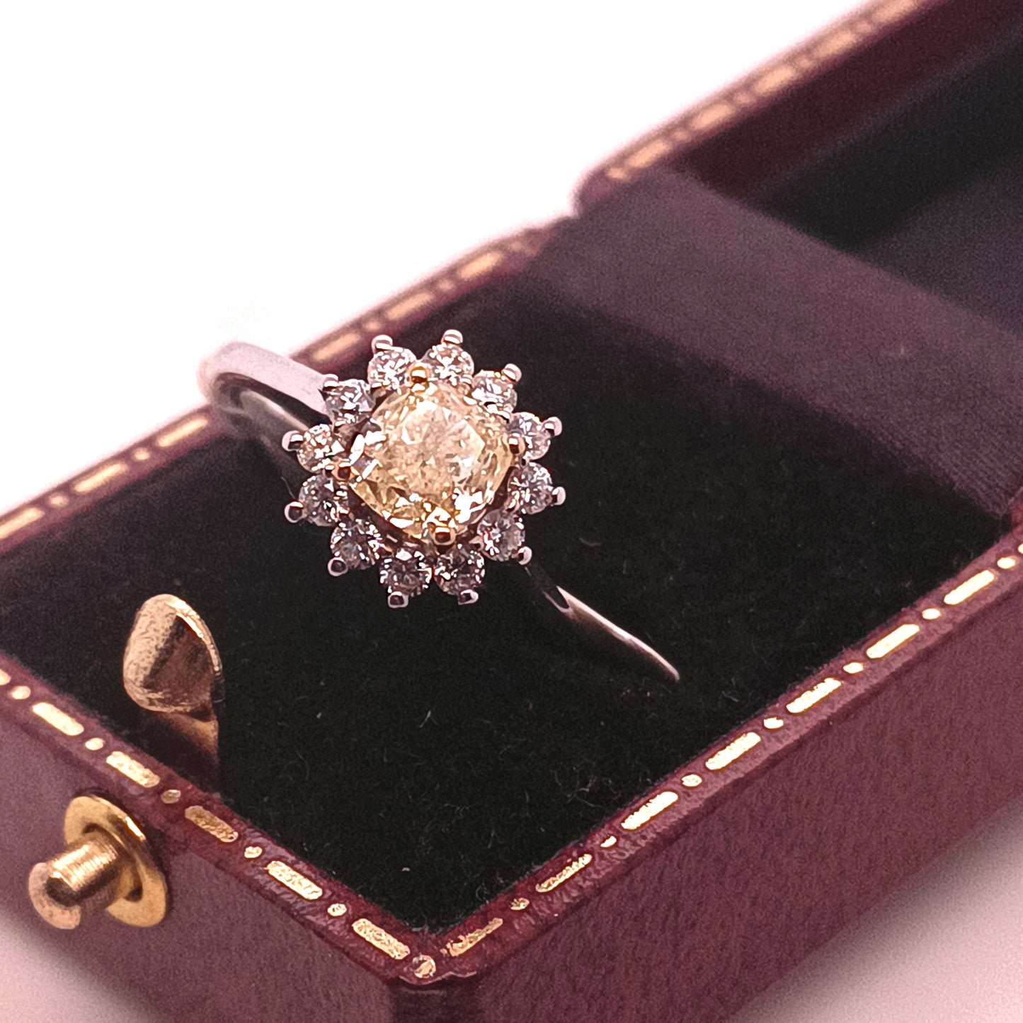 Champagne Diamond & Diamond, 18k Gold Ring