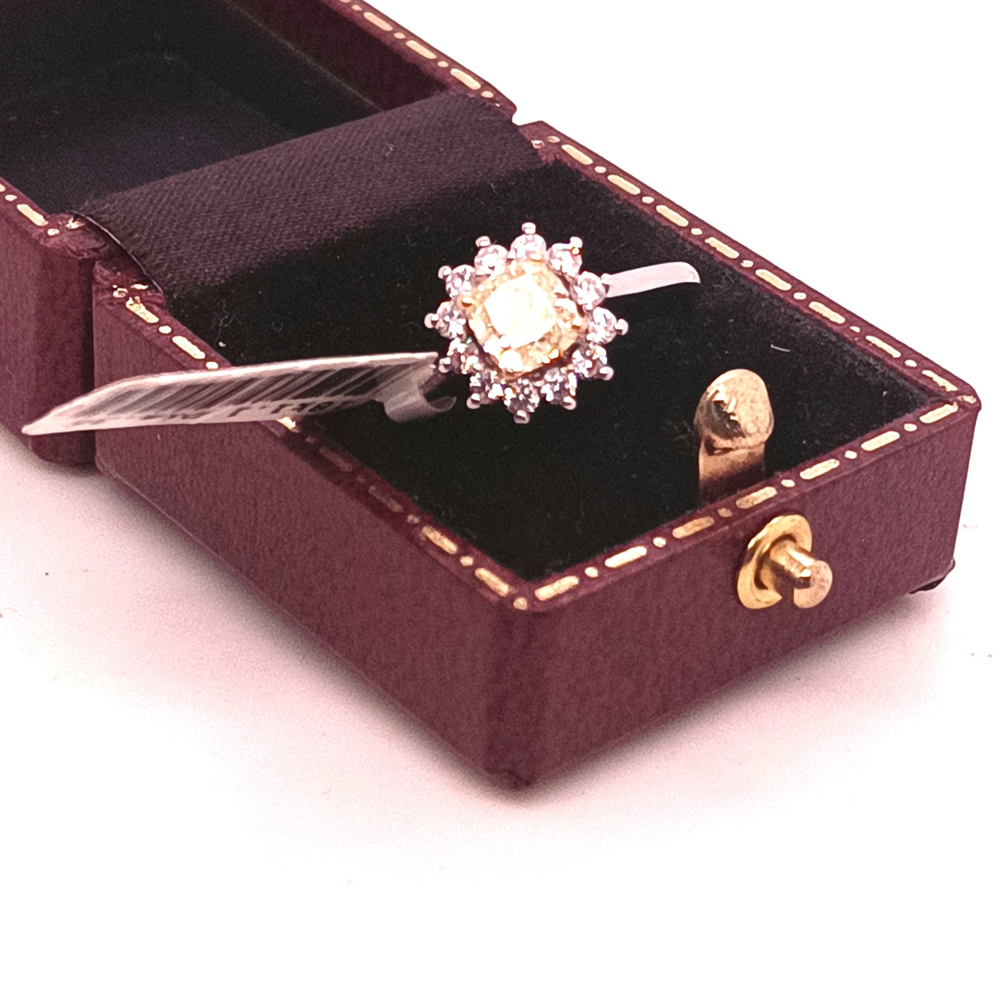 Champagne Diamond & Diamond, 18k Gold Ring