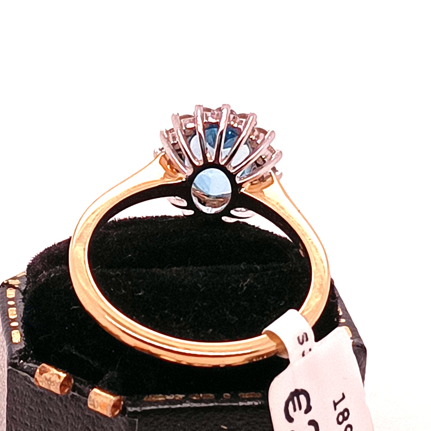 Blue Topaz & Diamond Ring 18k Yellow Gold