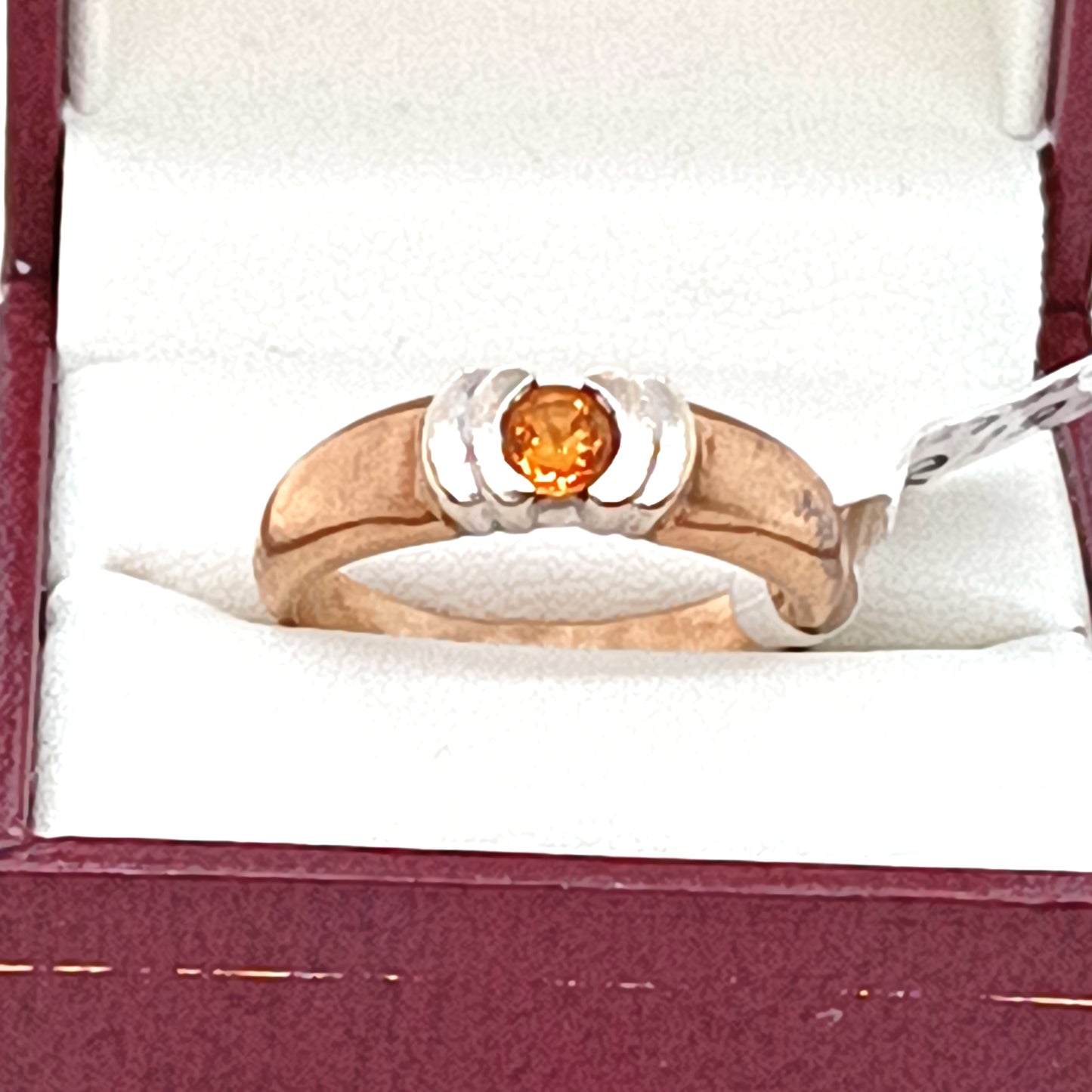 Vintage 9kYellow Gold Ring With Orange Stone