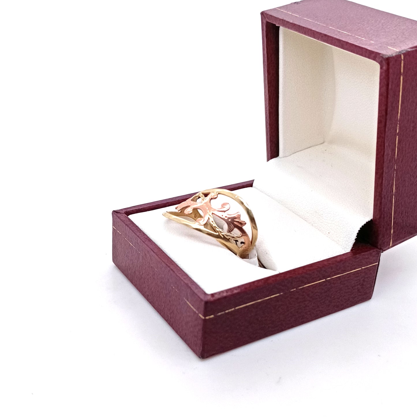 Vintage Welsh Ring , 14k Yellow & Rose Gold