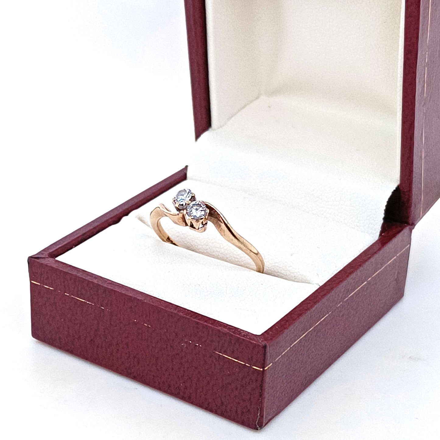 Edwardian Diamond Toi et Moi Ring , 9k Gold