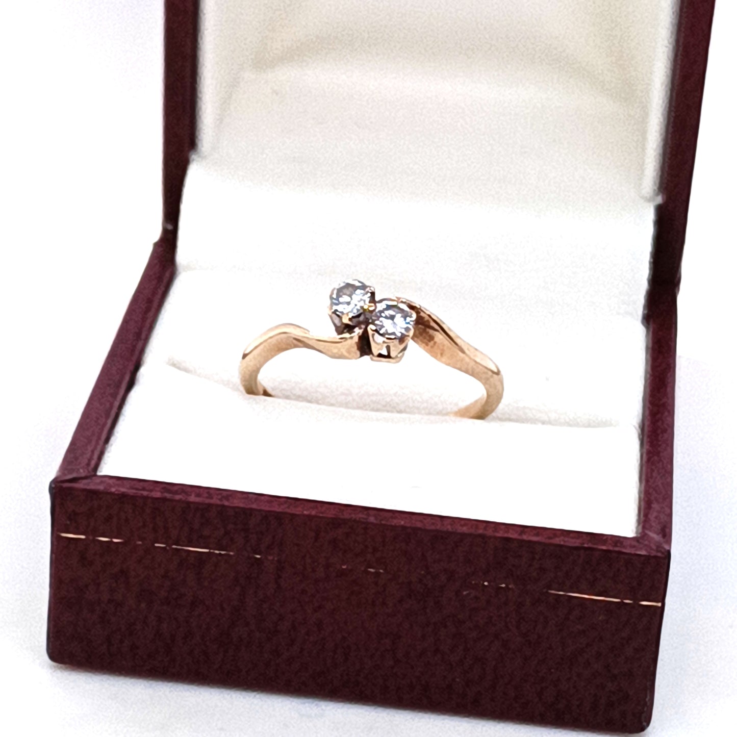 Edwardian Diamond Toi et Moi Ring , 9k Gold