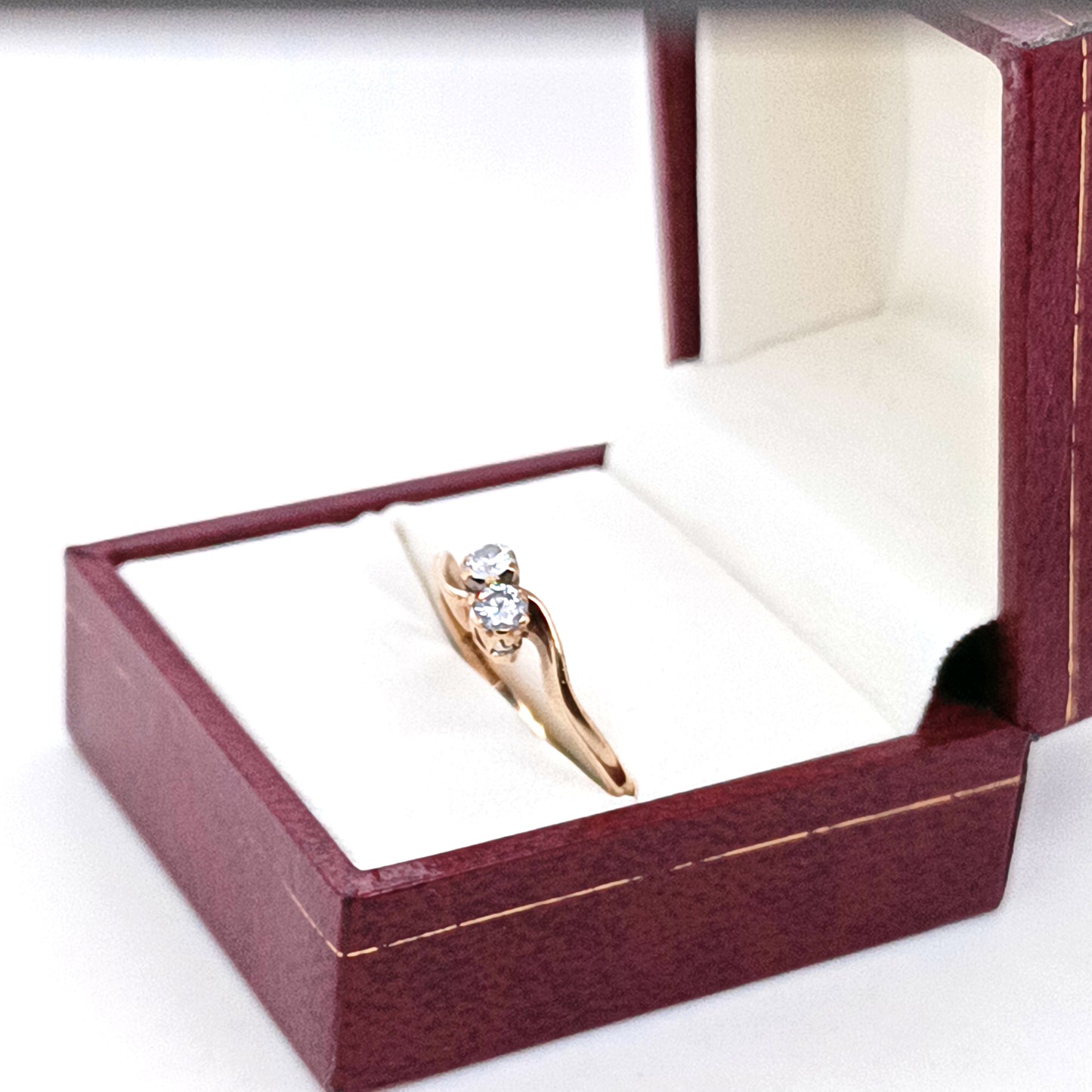 Edwardian Diamond Toi et Moi Ring , 9k Gold