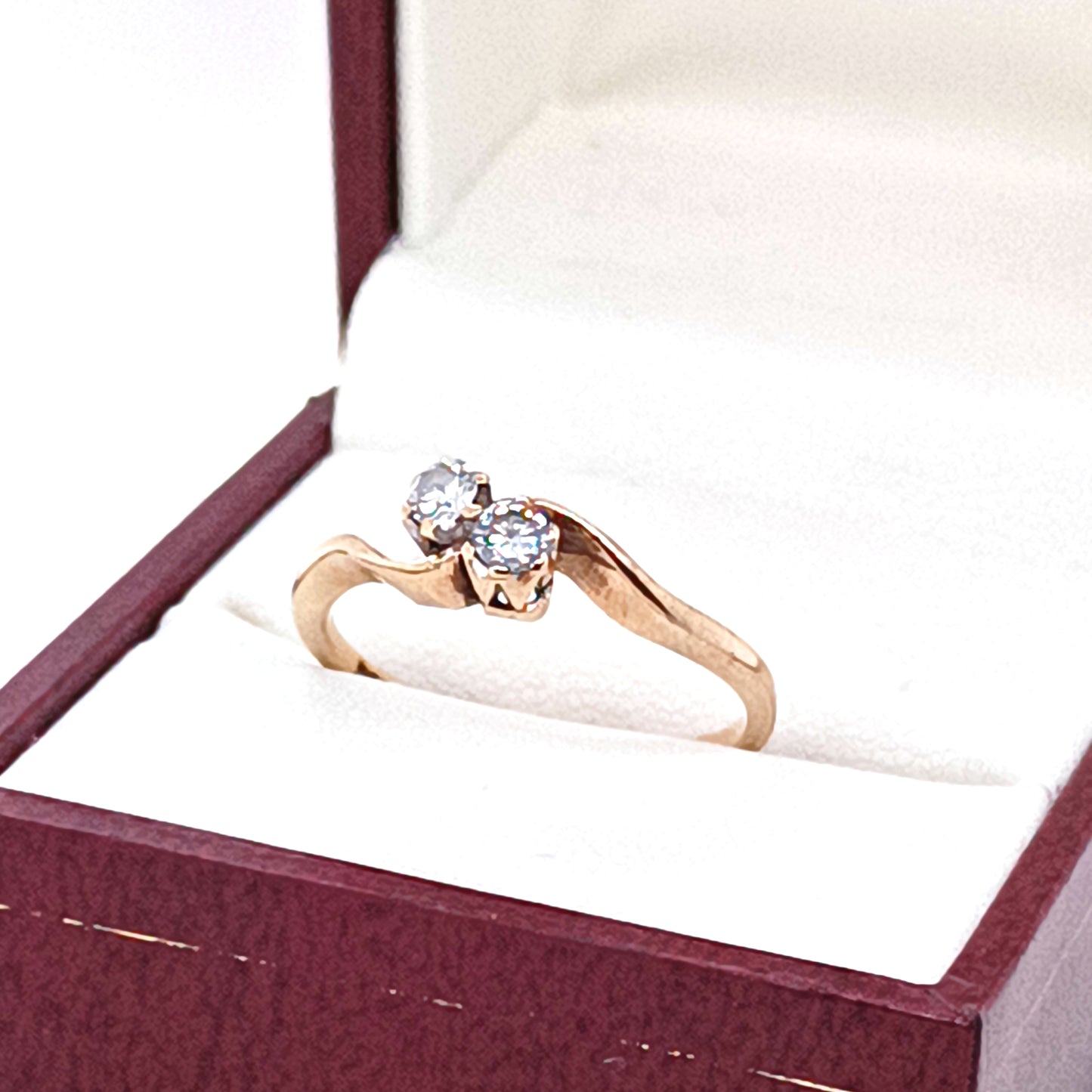 Edwardian Diamond Toi et Moi Ring , 9k Gold