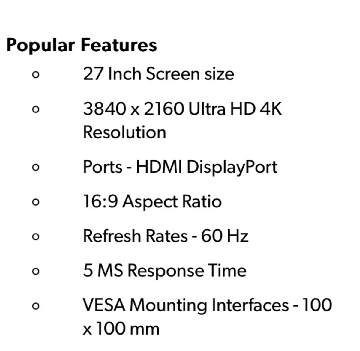 27” LG Ultra HD 4K Monitor