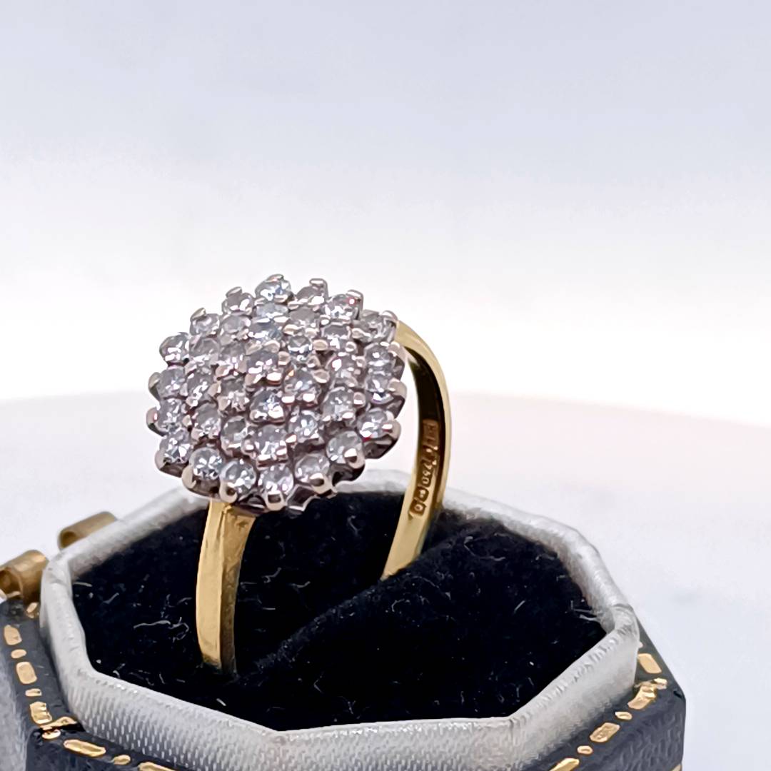 Diamond Cluster Daisy Gold Ring