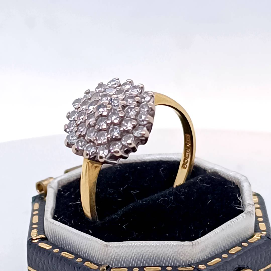 Diamond Cluster Daisy Gold Ring