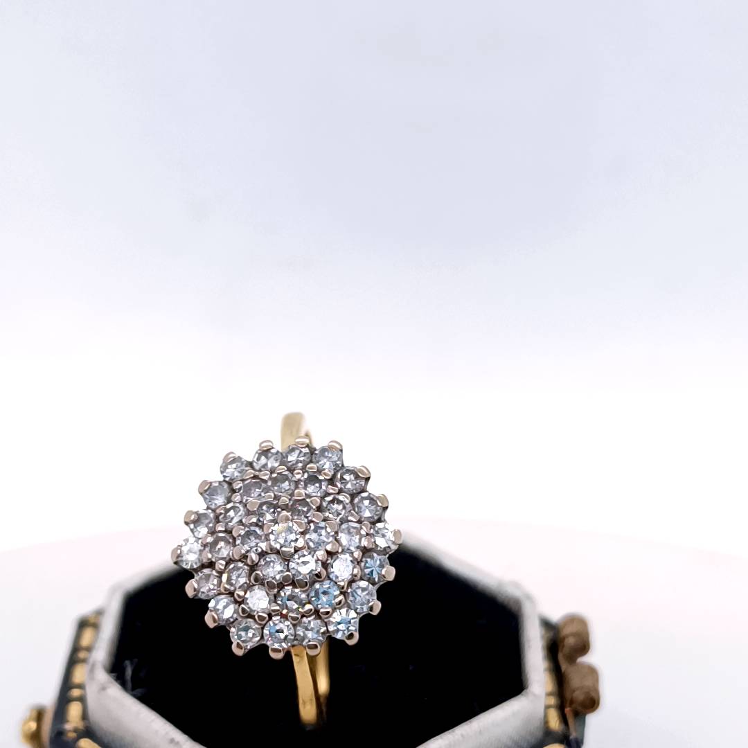 Diamond Cluster Daisy Gold Ring