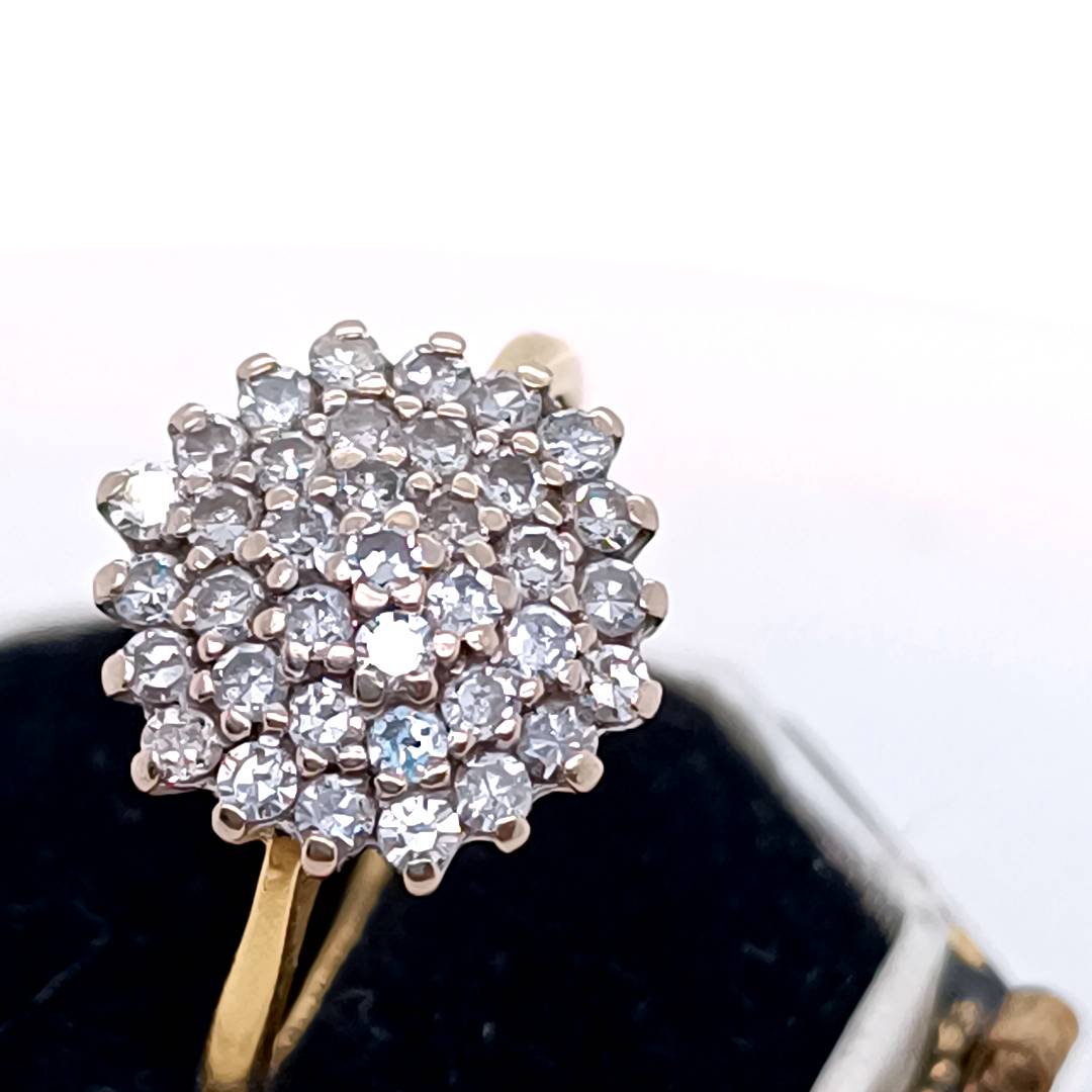 Diamond Cluster Daisy Gold Ring