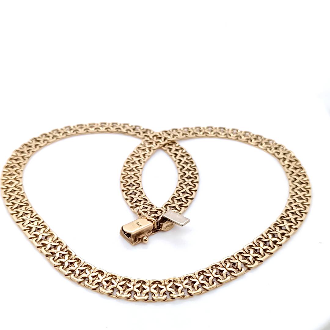 Vintage 9k Gold Double-sided Necklace