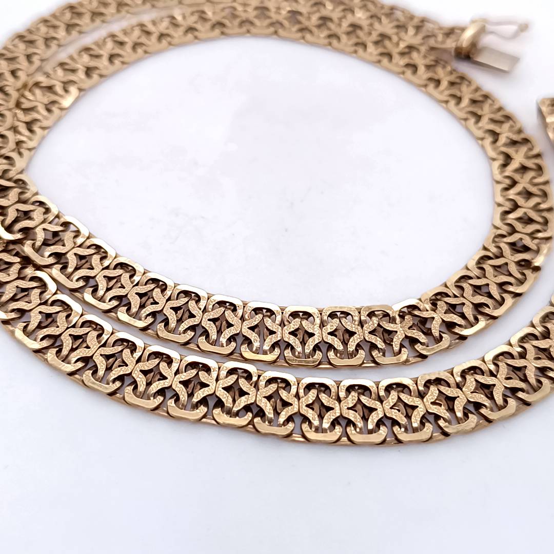 Vintage 9k Gold Double-sided Necklace